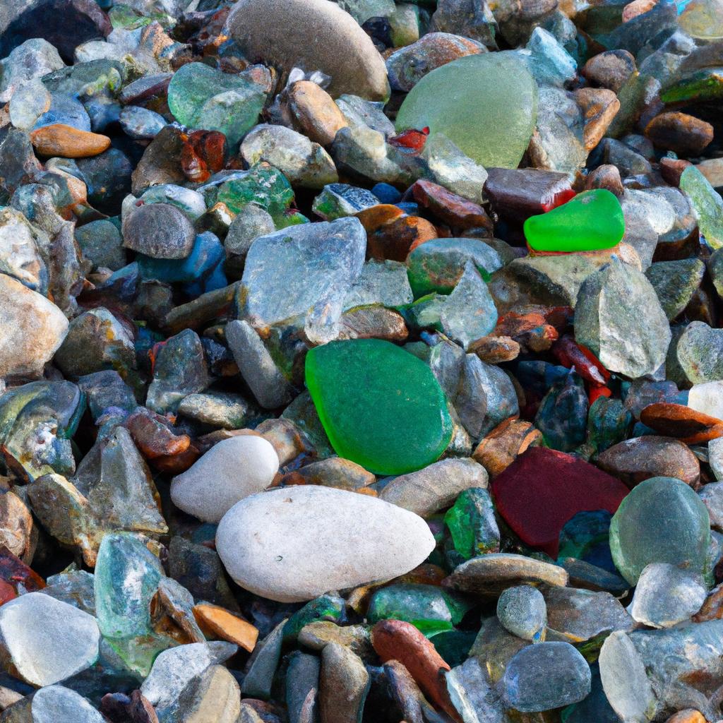 The unique glass stones on the Glass Stone Beach add to its beauty and charm