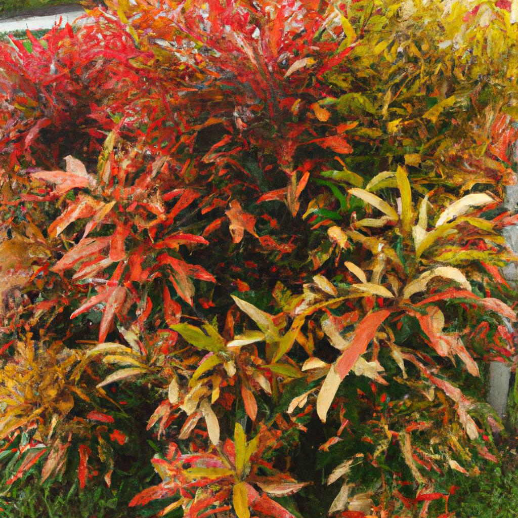 The vibrant colors of this garden tree's leaves make it a stunning focal point in any garden