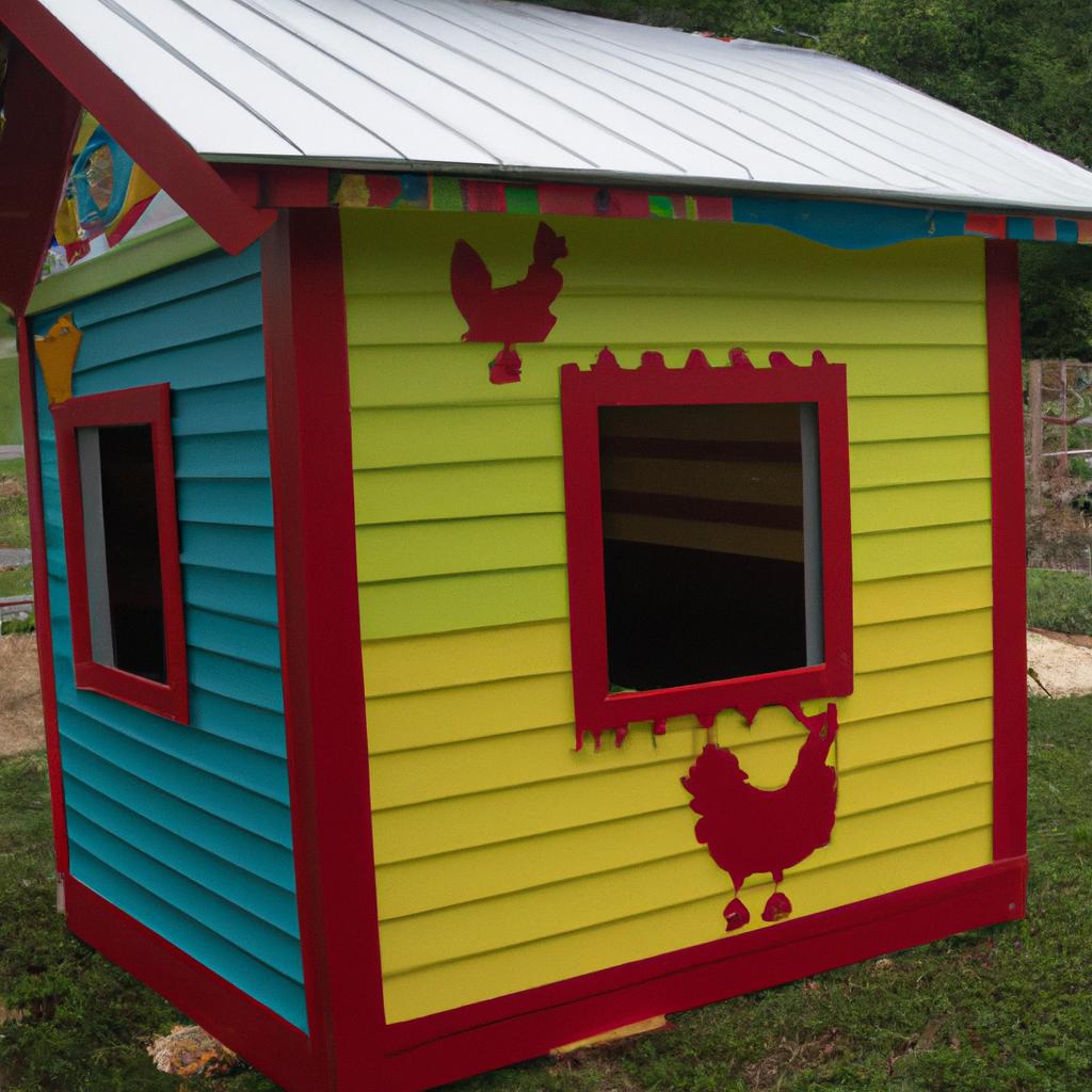 A whimsical and fun chicken coop that adds character to the backyard