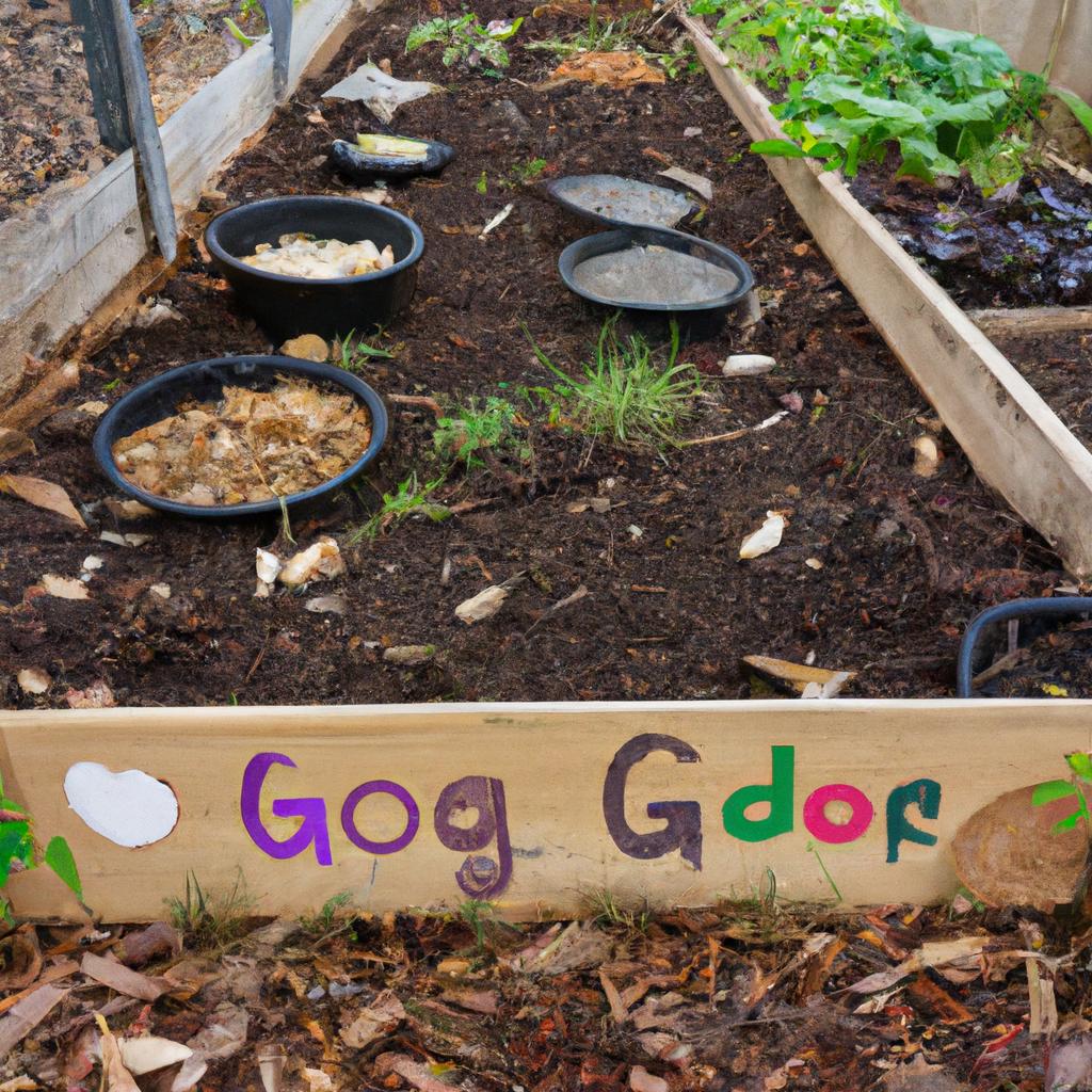 A garden that uses composting to reduce waste and improve soil health for conservation purposes.