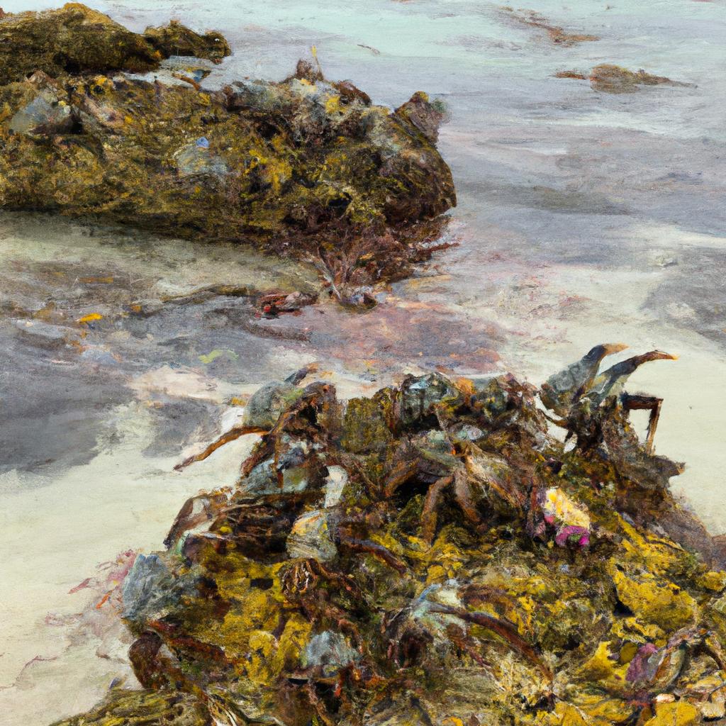 Crabs in their natural habitat in Crab Island.