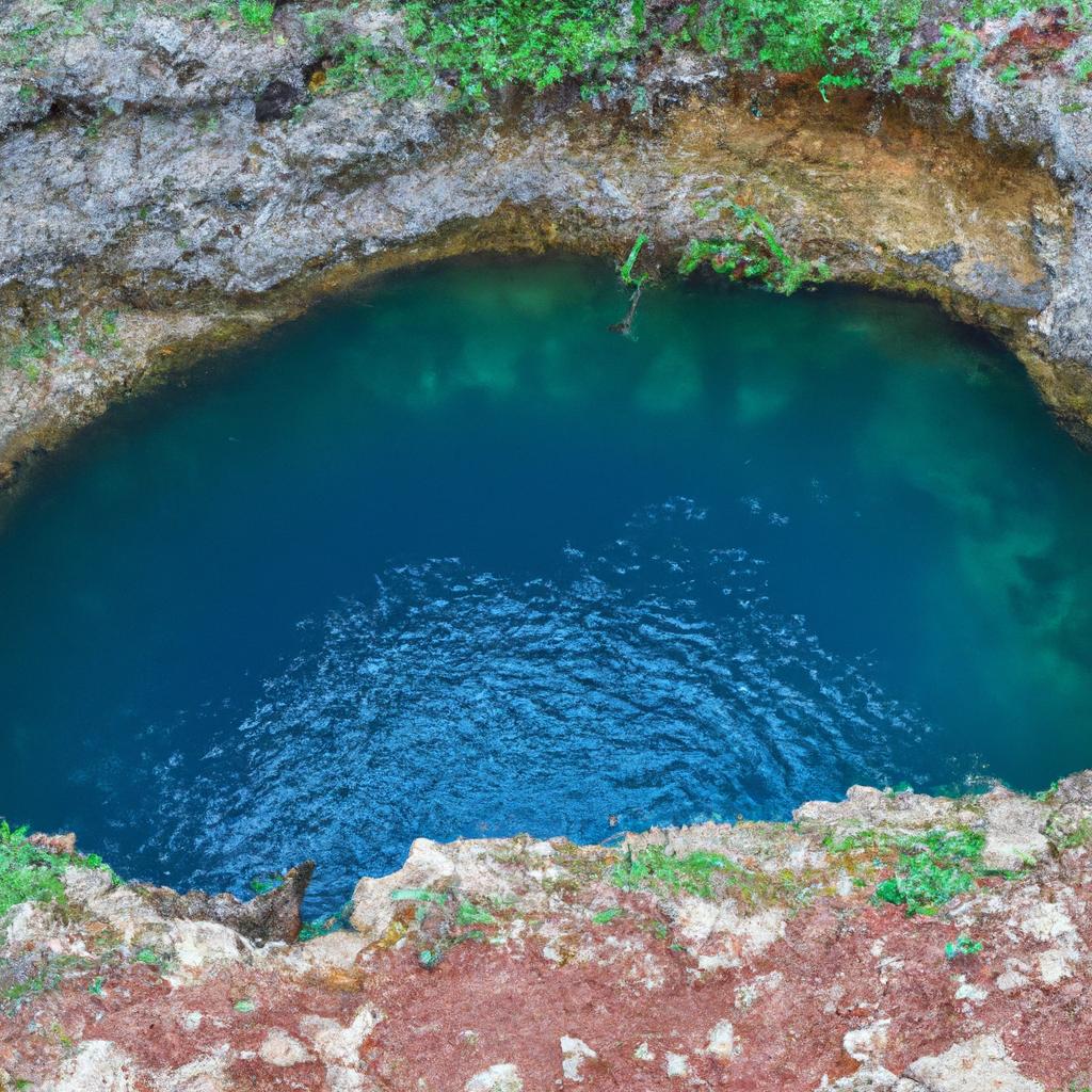 The intricate and fascinating rock formations in the walls of Croatia Blue Hole