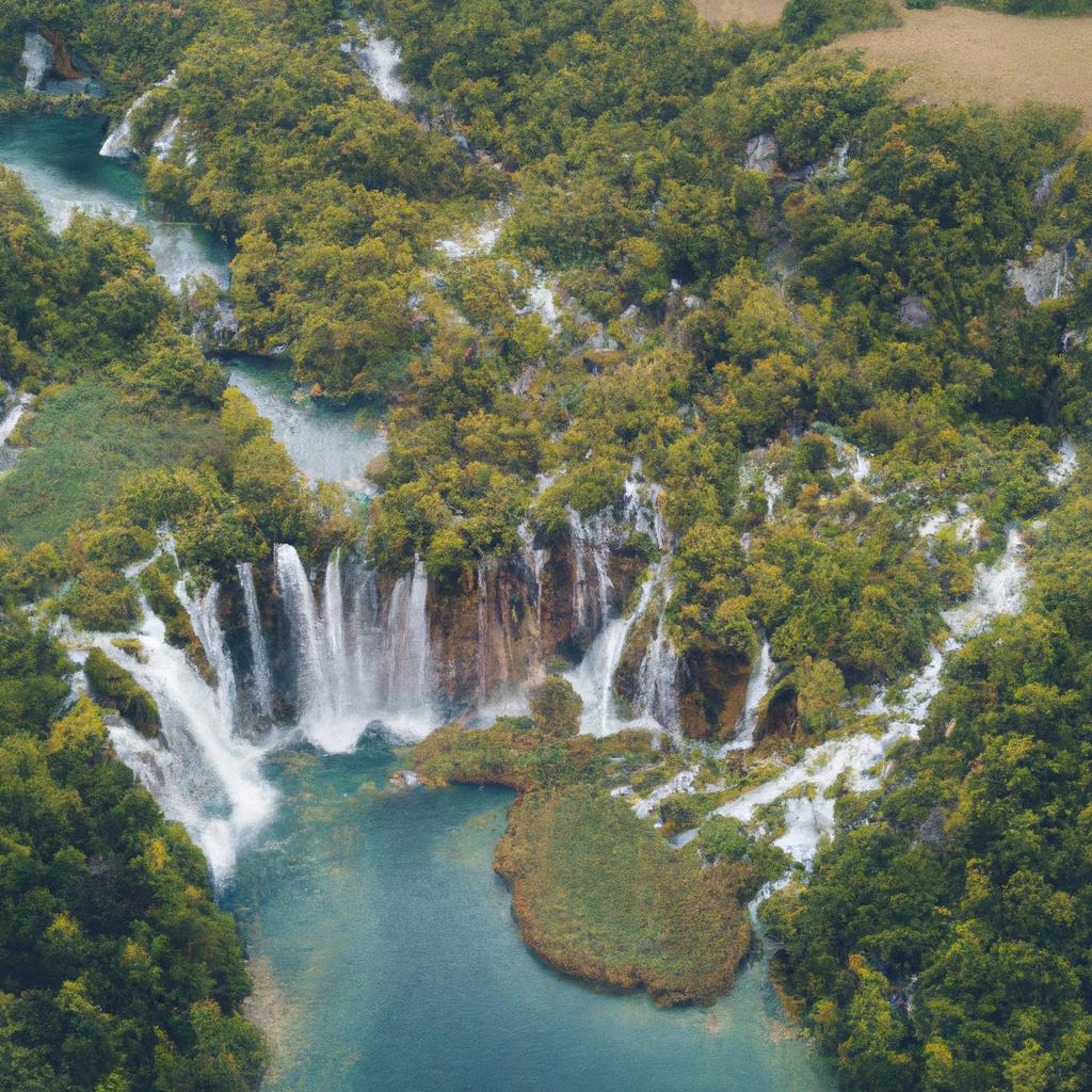 The waterfalls of the Croatian National Park are a breathtaking natural wonder.