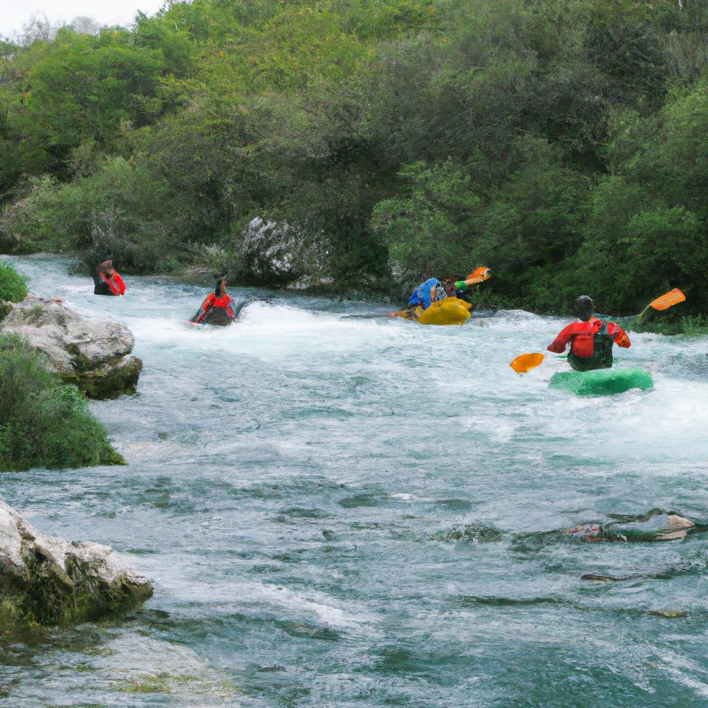 Kayaking is a popular activity in Croatia's rivers
