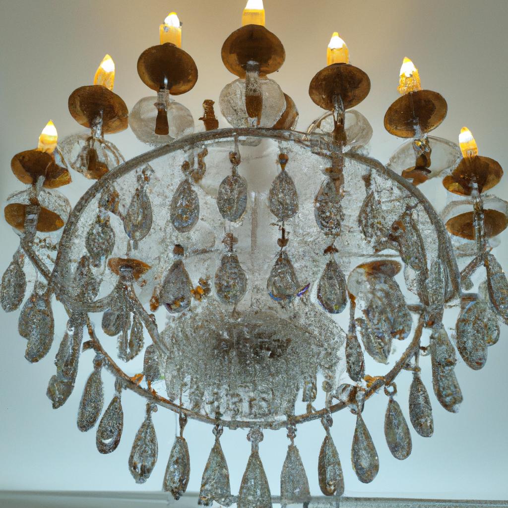Cut glass chandelier