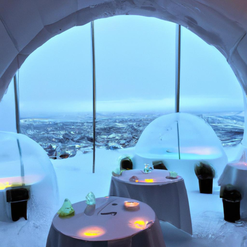 Experience breathtaking views of London while dining in an igloo restaurant