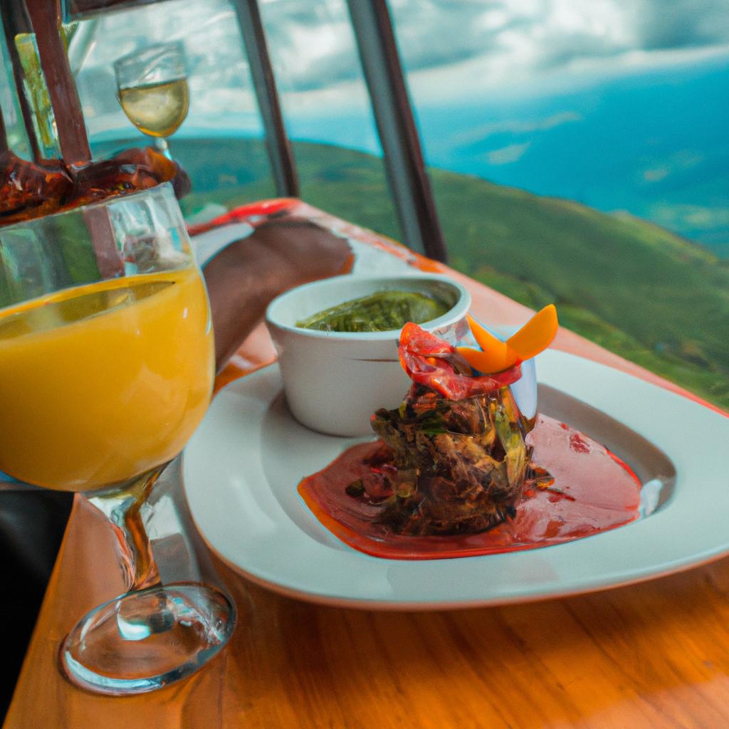 Savoring a delicious meal while hanging above the Sacred Valley at the Skylodge Adventure Suites in Peru
