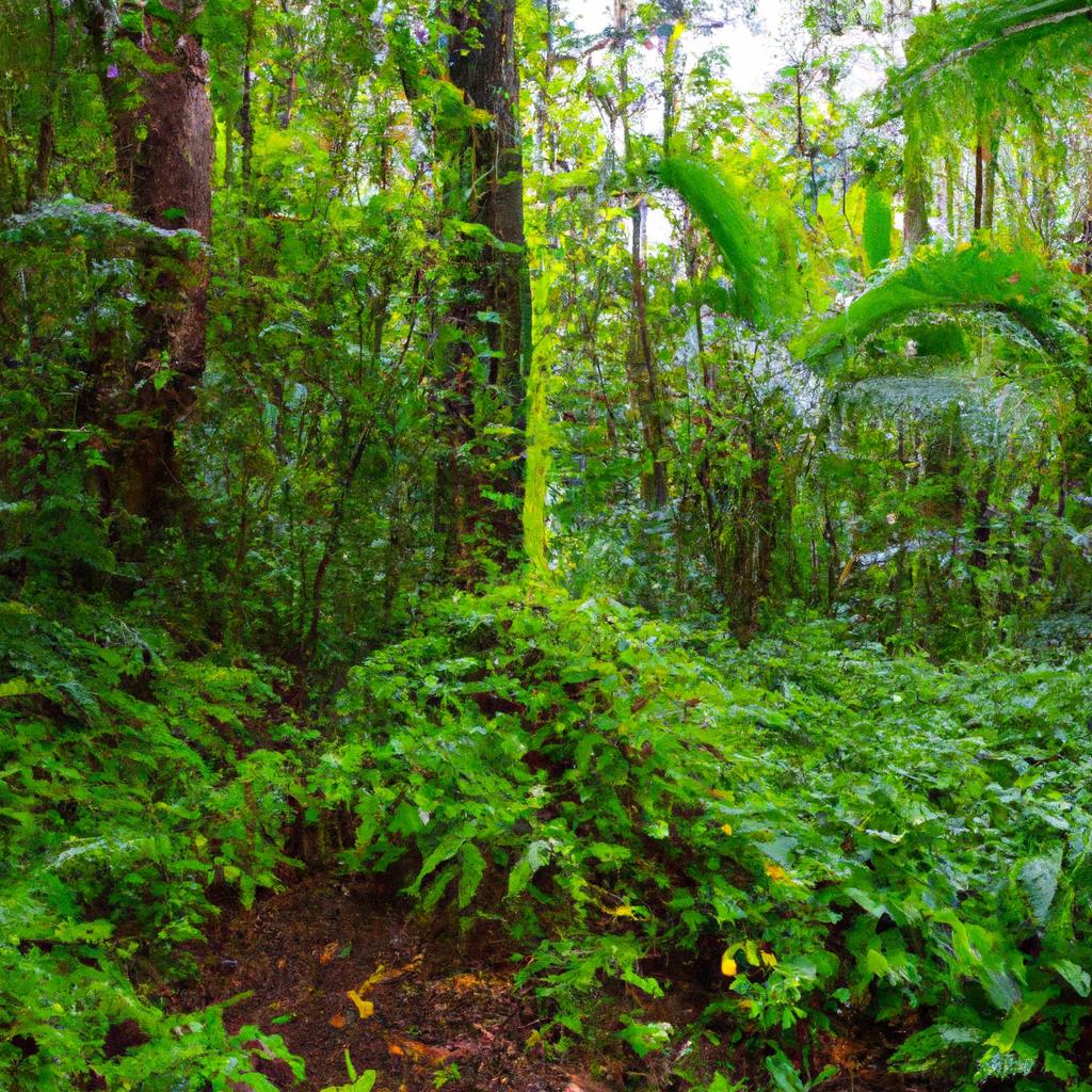 A dense forest on a Hawaiian island off-limits to tourists