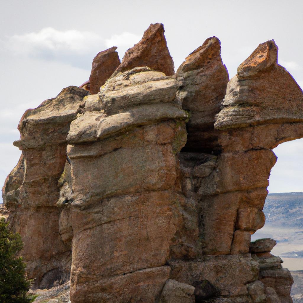 The intricate patterns and textures of the rocks at Devil's Monument are a testament to the power of nature.