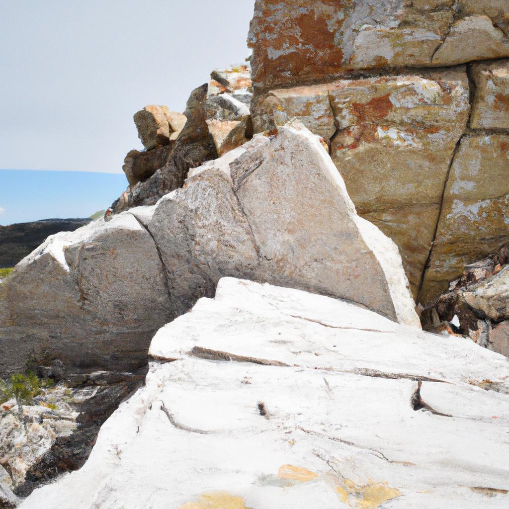 The intricate details of the rock formations on Devils Mountain Wyoming.