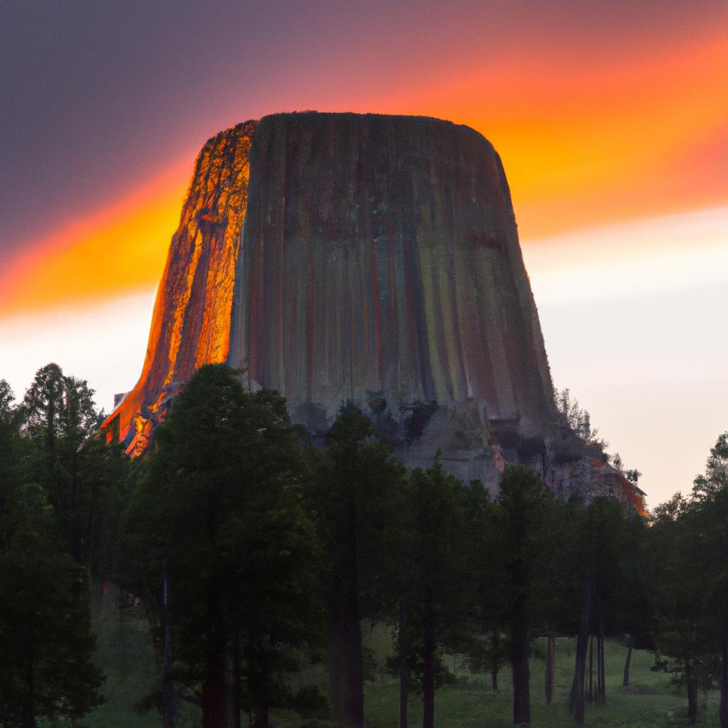 The stunning beauty of Devils Tower at sunset