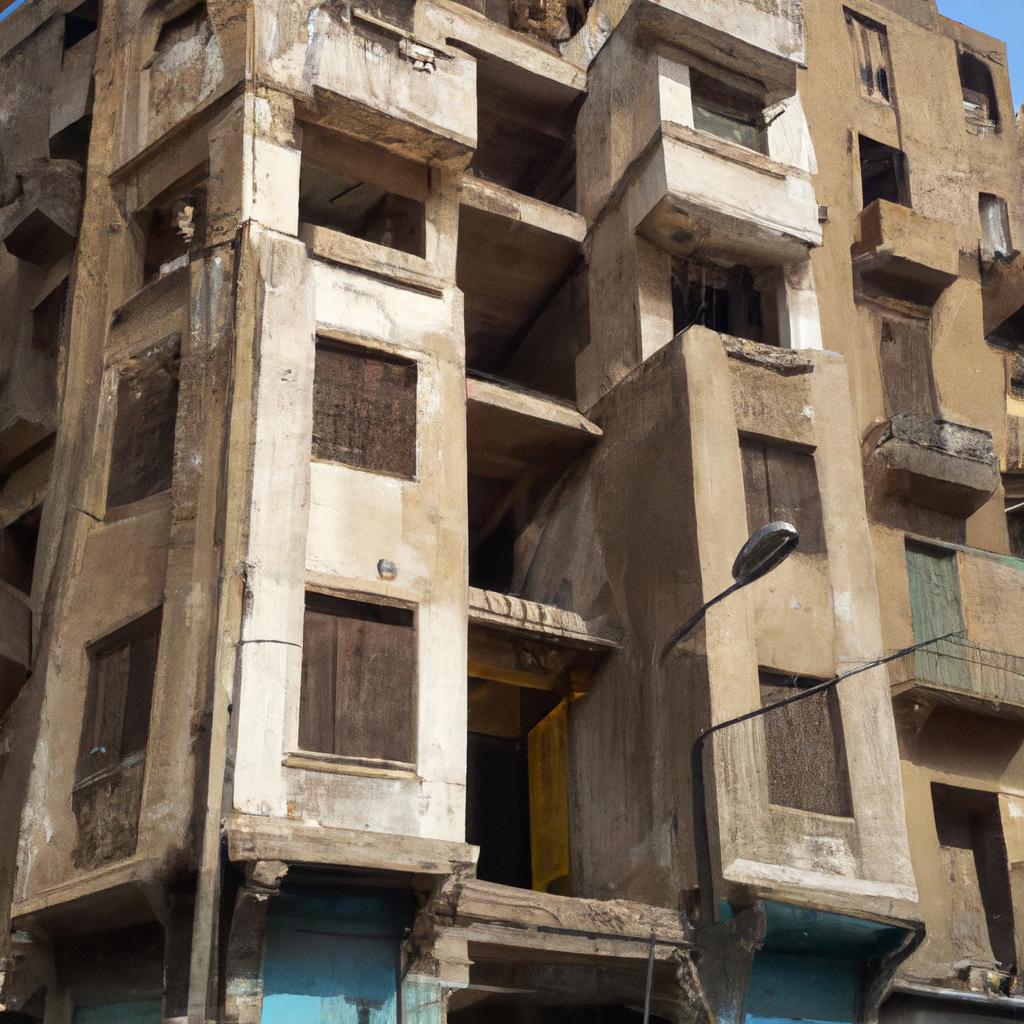 Many buildings in Cairo have fallen into disrepair due to the decline in the economy.
