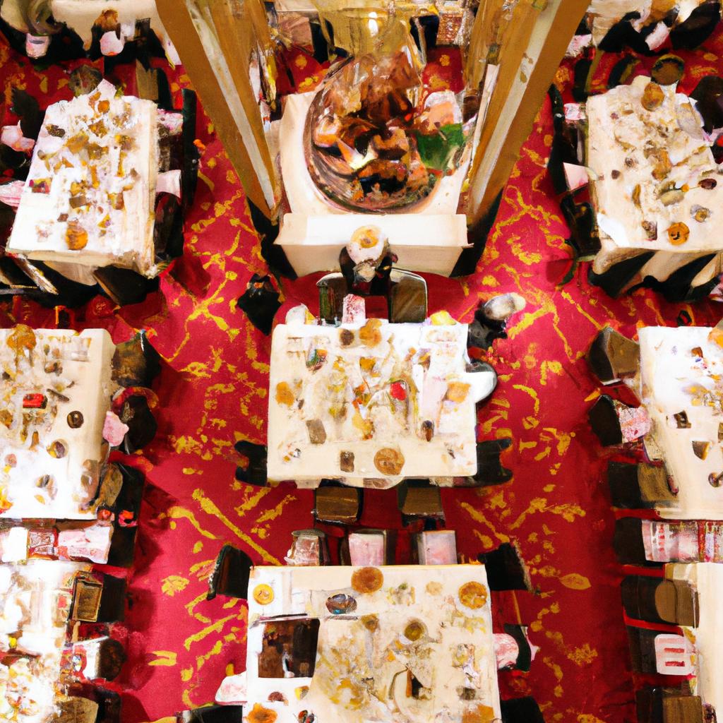 Get a bird's-eye view of the stunning dining area at Jumbo Restaurant Hong Kong