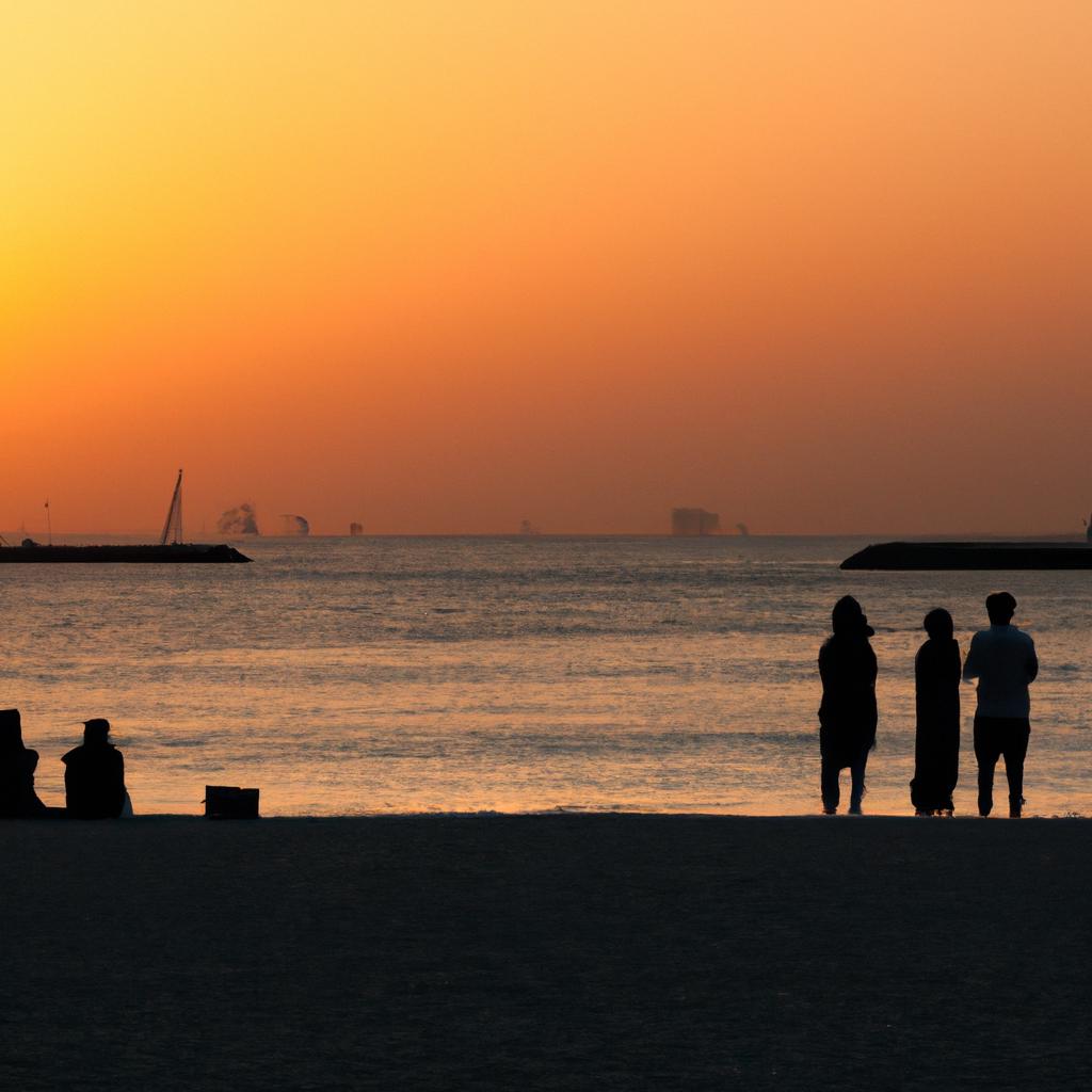 Sunset on the beach in Dubai