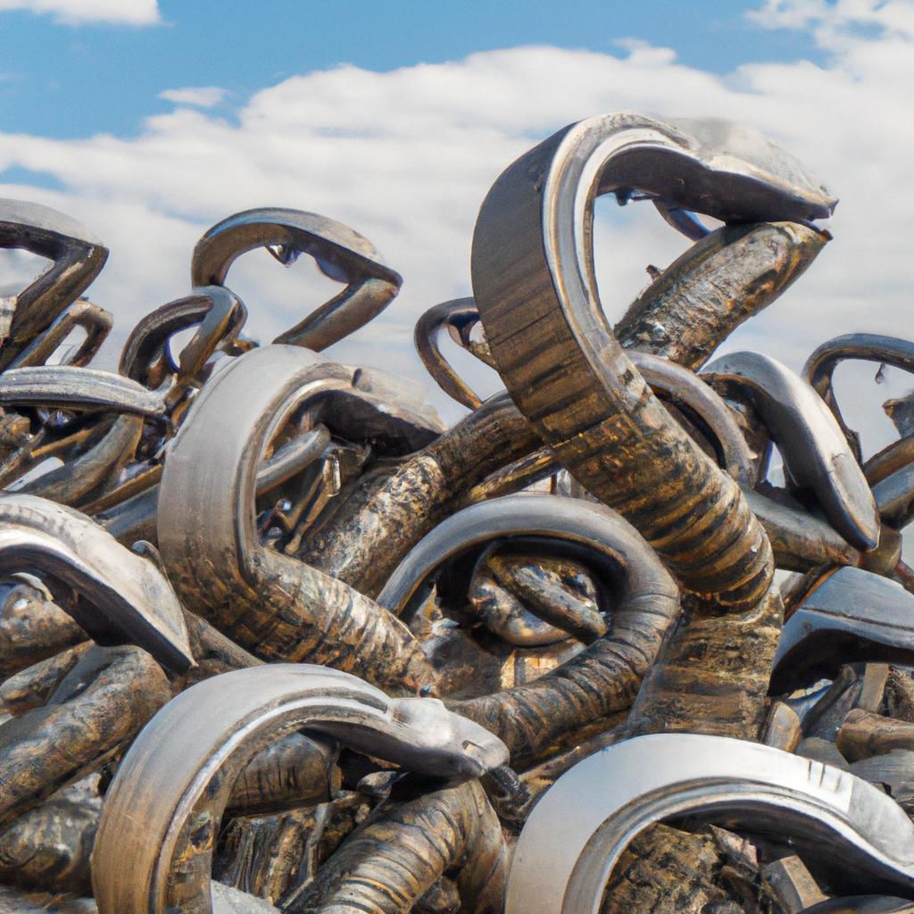 These dynamic metal snake sculptures create a sense of movement and energy, making a bold statement in any space.