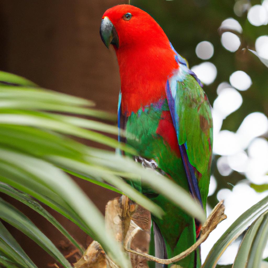 The Eclectus Parrot is a highly intelligent bird that loves to talk