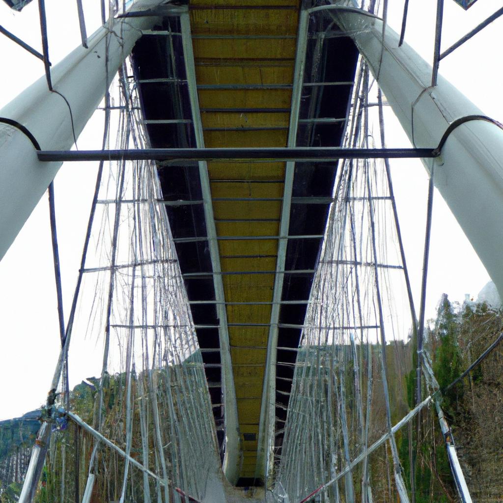 The intricate engineering design of the longest suspension bridge in Switzerland is a marvel of modern construction, with cables and supports that seem to defy gravity