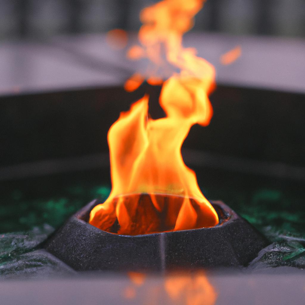 Eternal flame burning in a Greek temple