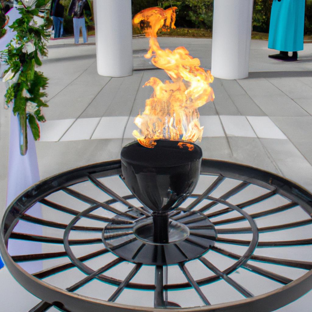 Eternal flame used in a modern Greek festival