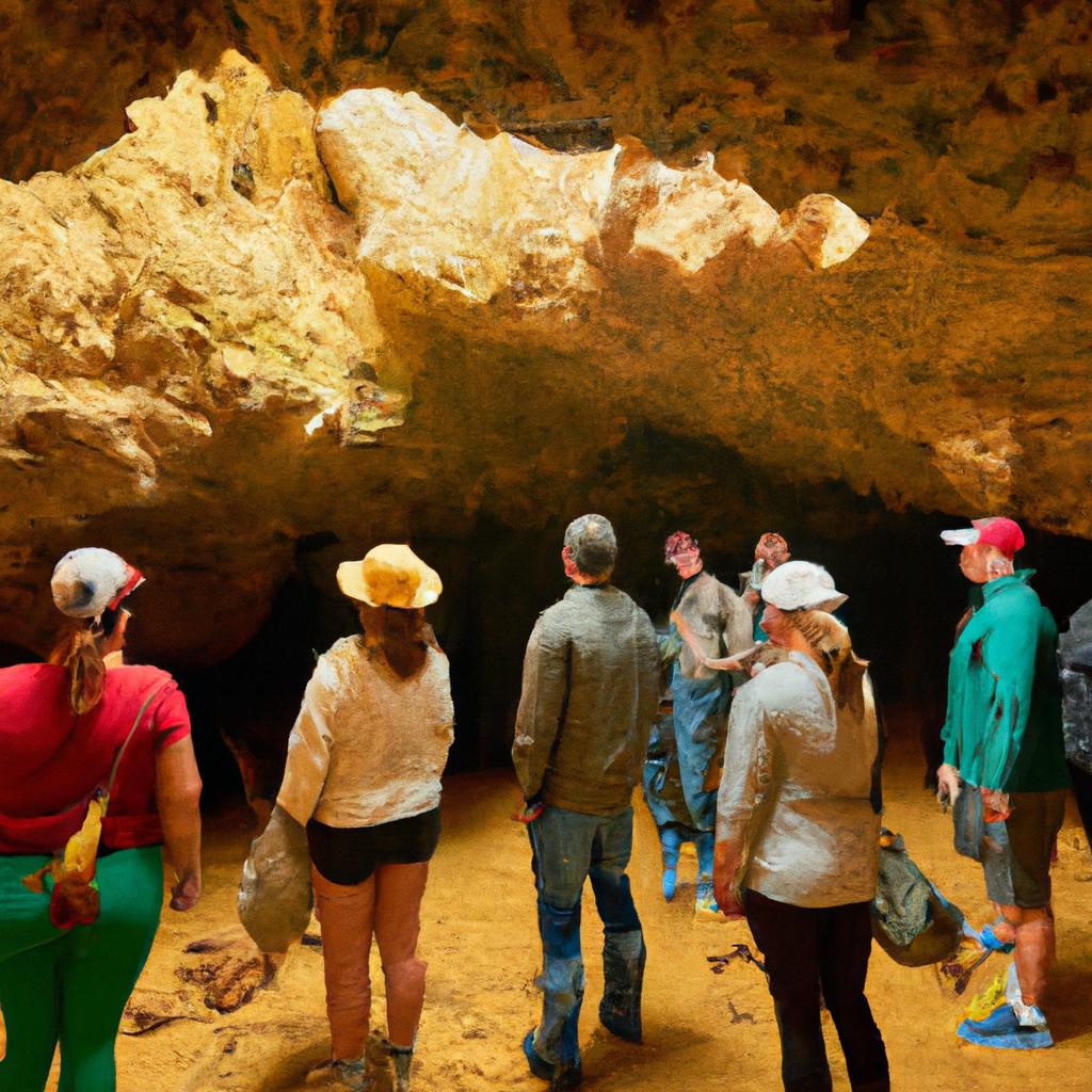 Exploring the magnificent Algarve Caves in Portugal with a guide.