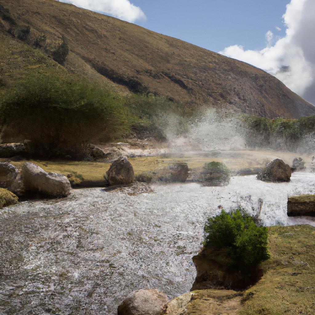 Visitors can take a walk along the banks of the boiling river in Peru and witness the stunning natural phenomenon up close.