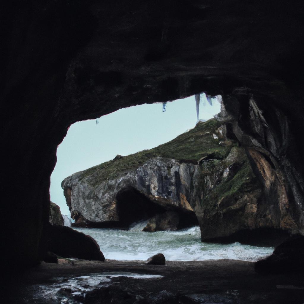 Discover the secrets of Playa de Gulpiyuri by exploring the hidden caves and natural formations.