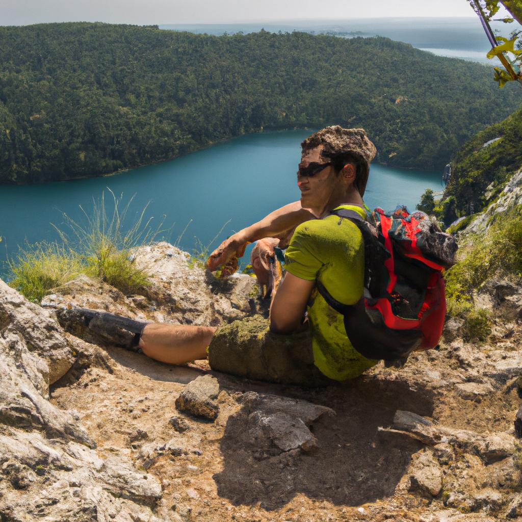 Hikers can take a break and enjoy the stunning views of the Eye of the Earth in Croatia. The area has several hiking trails for visitors to explore.