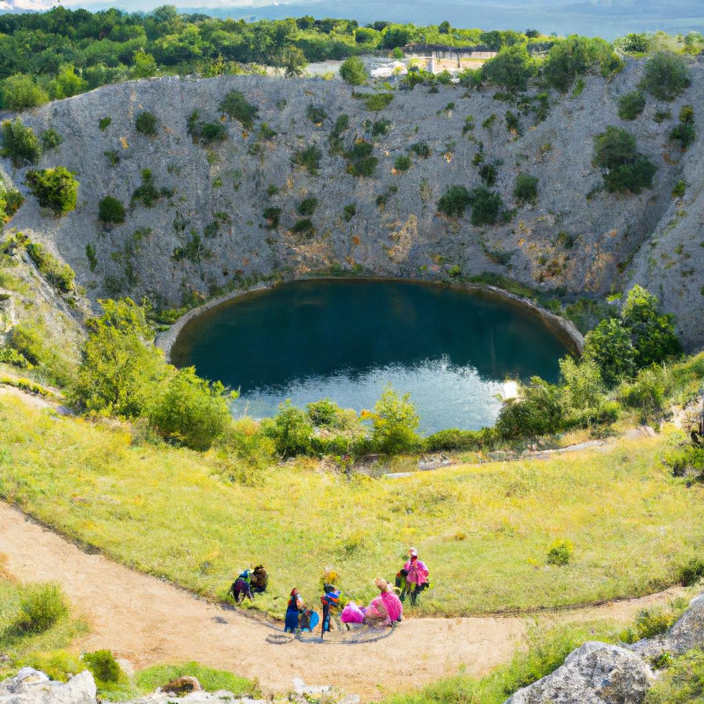 Families enjoy spending quality time together at the Eye of the Earth in Croatia. The natural wonder is a popular spot for picnics and outdoor activities.