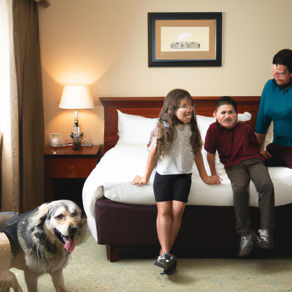 Creating unforgettable family memories in a pet-friendly hotel.