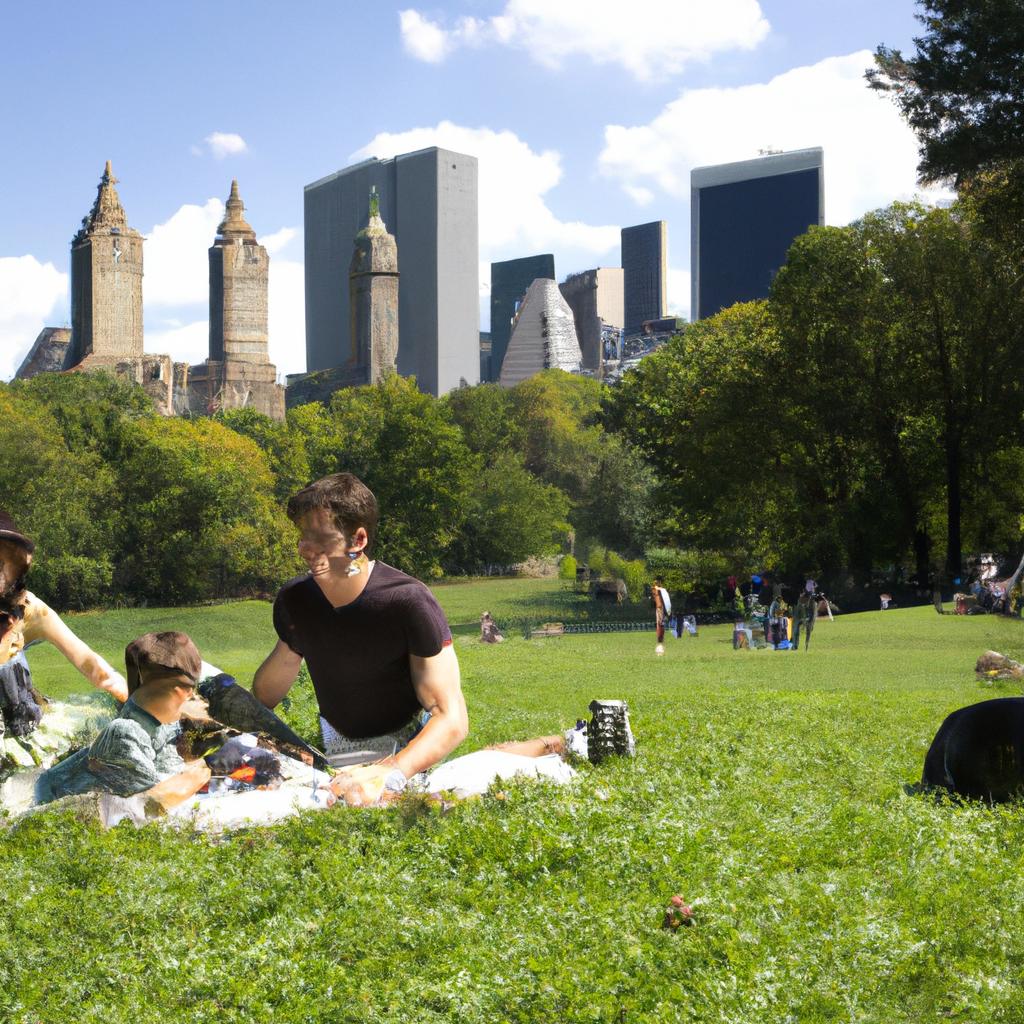 Central Park's Great Lawn is the perfect spot for a family picnic and outdoor games.