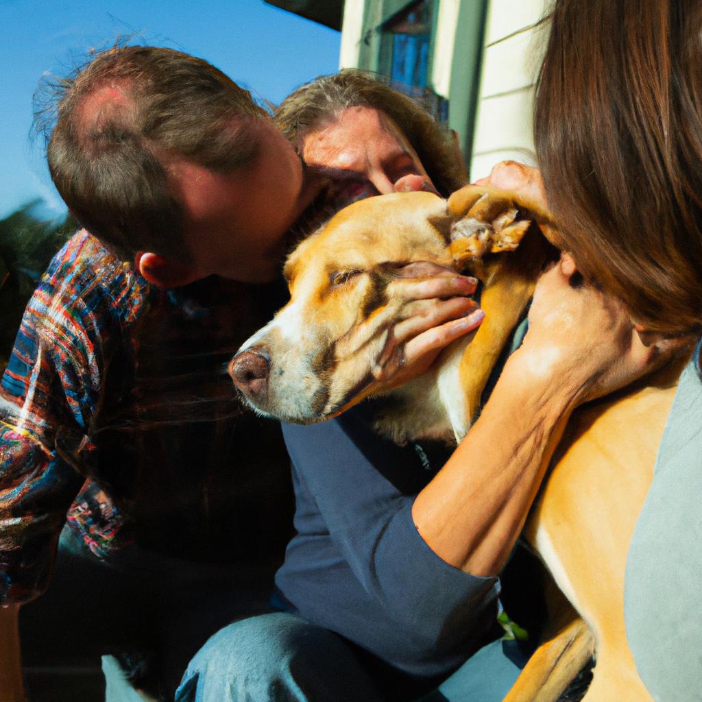 The heartwarming reunion: A family finds their beloved rescue dog after weeks on the run.