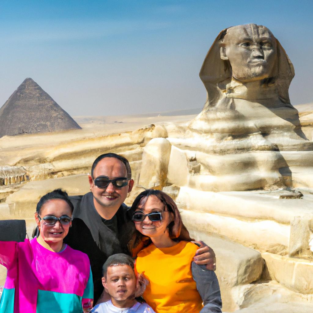 Family selfie at The Great Sphinx of Giza