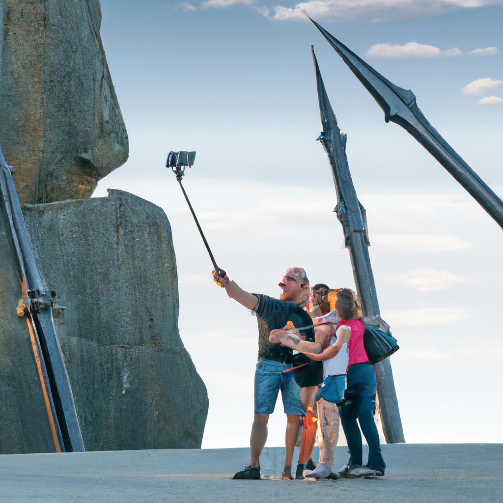 The Swords in Rock monument is a popular spot for tourists and locals alike to take pictures