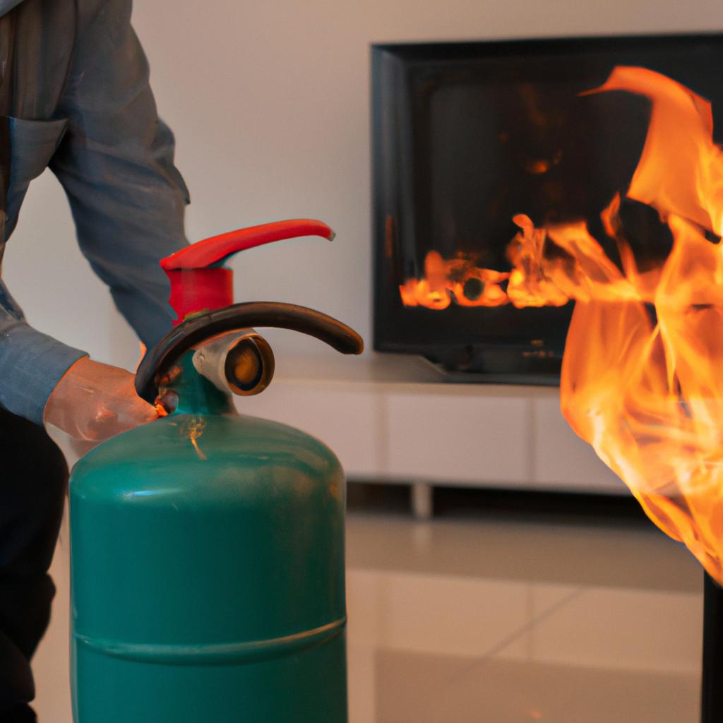 Proper use of fire extinguisher to prevent burn injuries