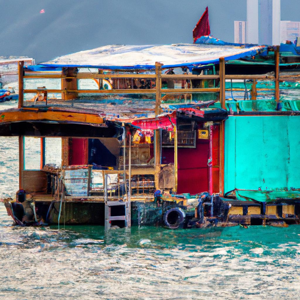 Indulging in freshly caught seafood at a floating restaurant in Hong Kong
