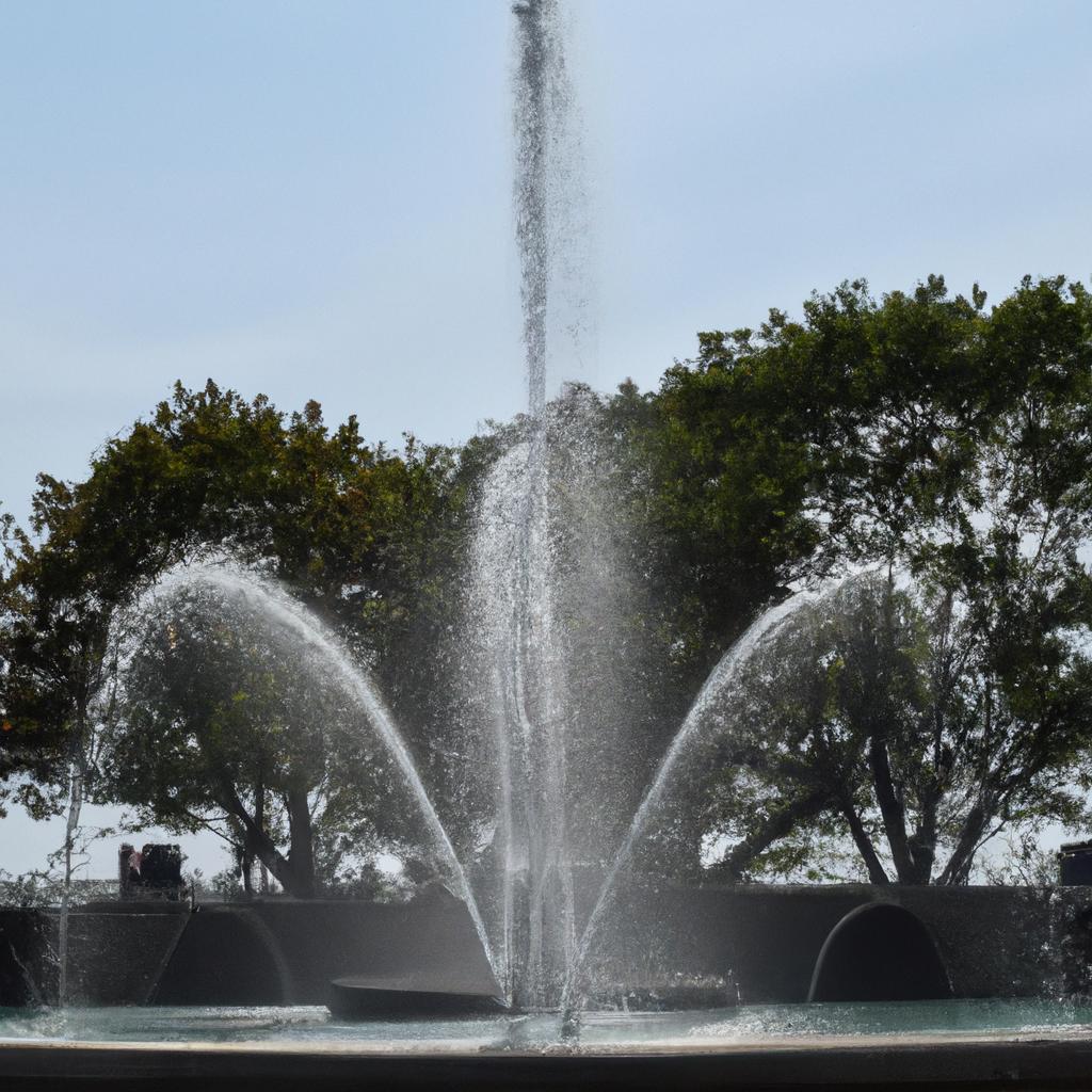 Marveling at the grand fountain in Flushing Meadows Corona Park