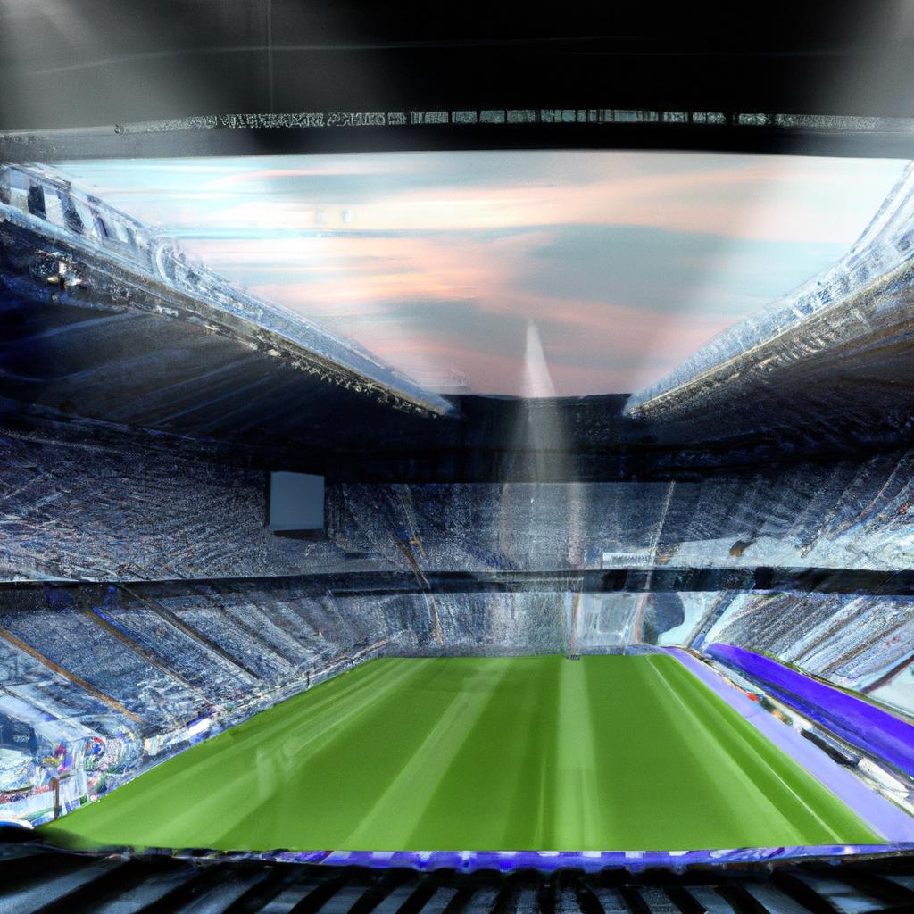 The energy and passion of the fans is palpable in this stunning shot of the stadium's interior.