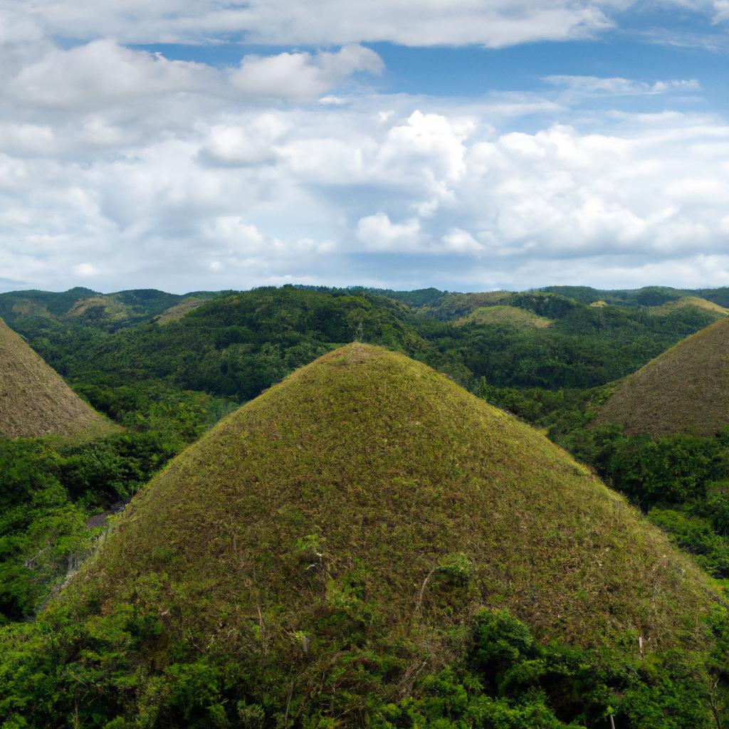 Millions of years in the making, the Chocolate Hills in Bohol, Philippines were formed by the uplift of coral deposits and the action of rainwater and erosion.