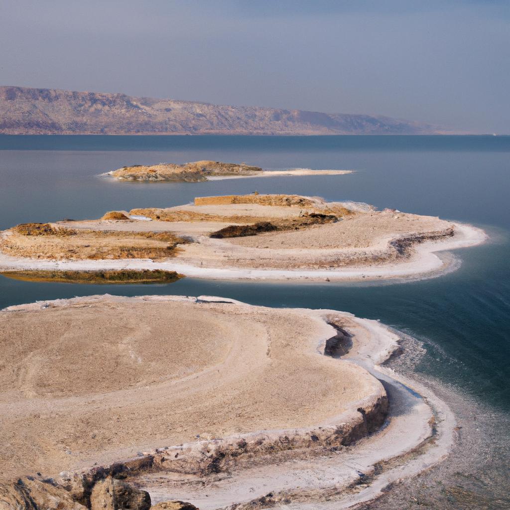 The Salt Islands in the Dead Sea are formed by the high concentration of salt in the water that creates these unique structures.