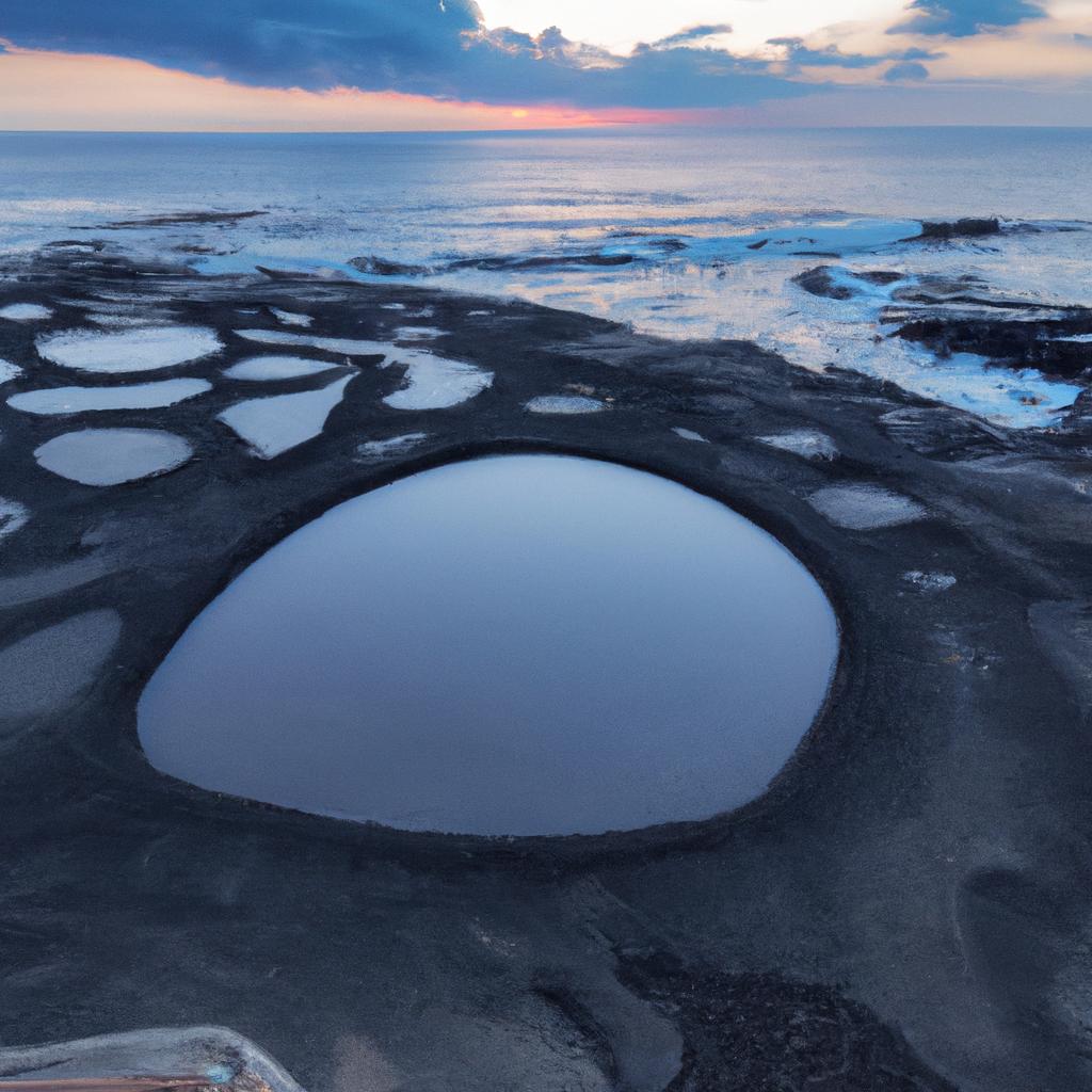 The unique geological formation of the Figure Eight Pool with its distinct shape