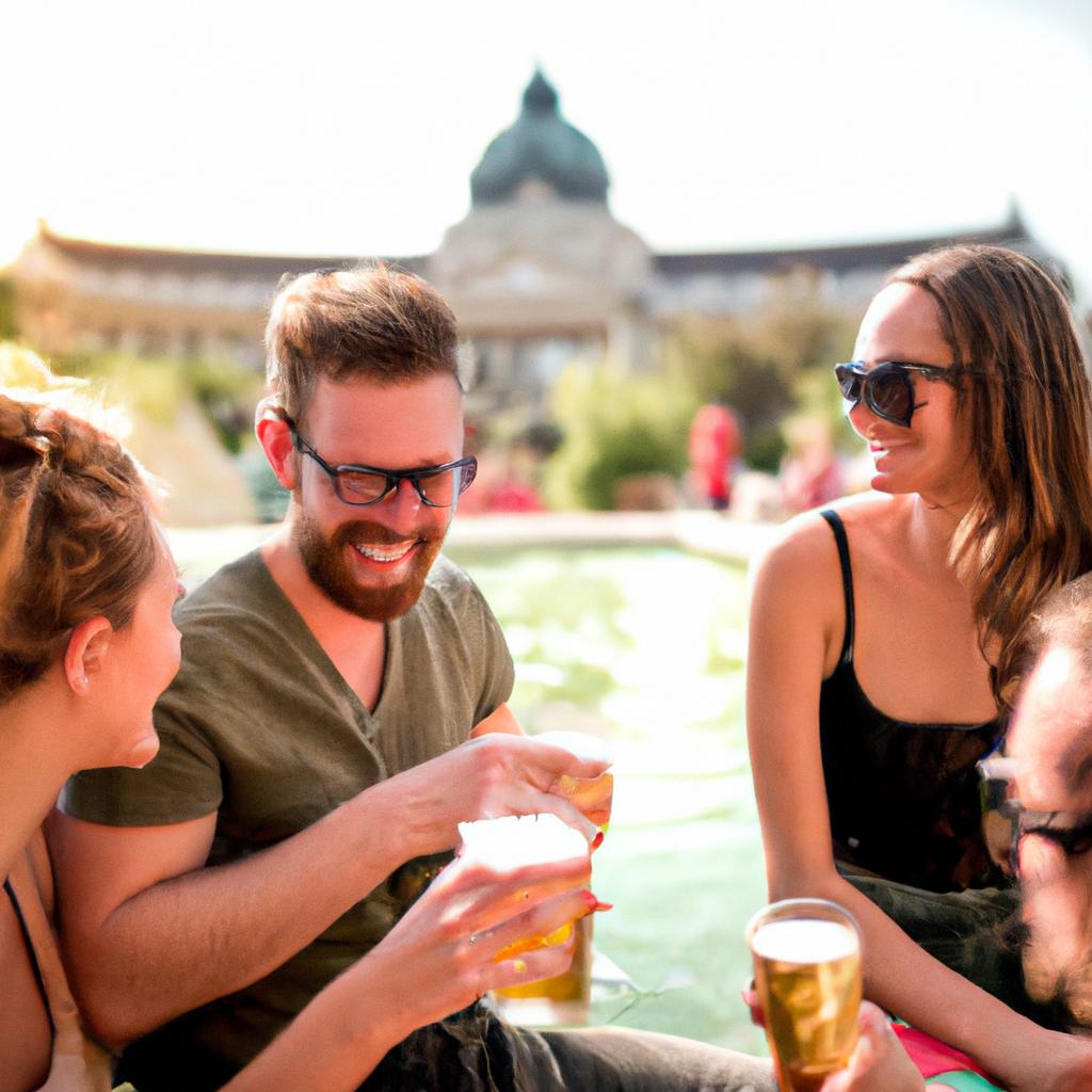The outdoor bars of Szechenyi Baths serve a variety of drinks and snacks.