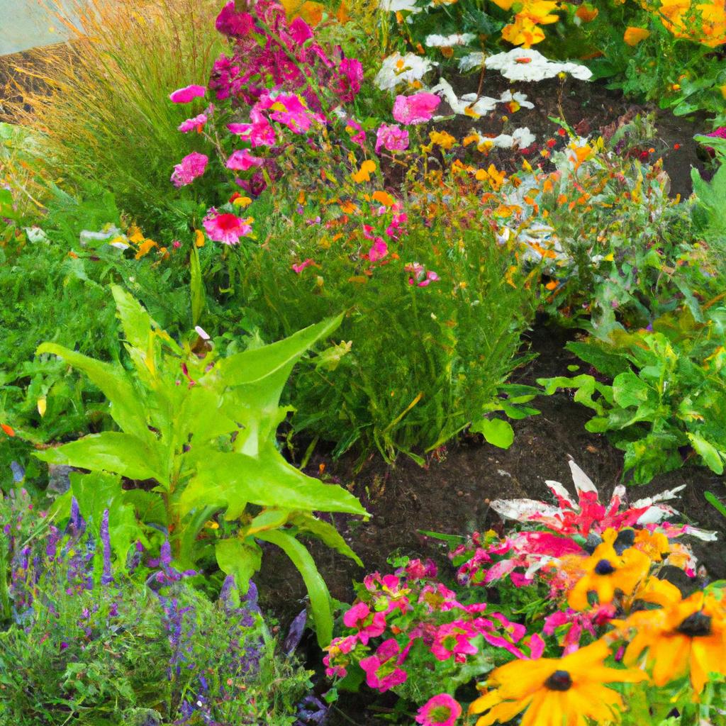 A beautiful mix of garden annuals and perennials for a lush and colorful garden
