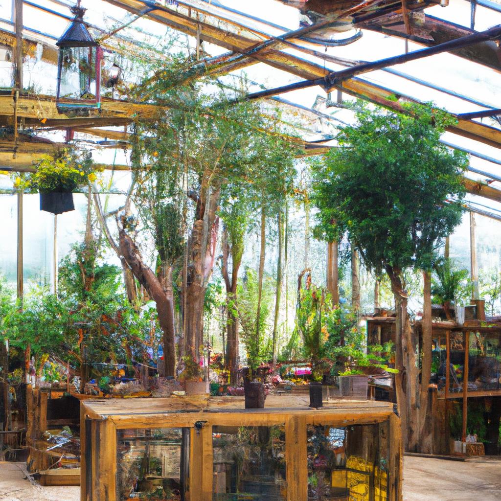Indulge in nature's beauty while sipping your coffee at our garden cafe with a greenhouse and succulent terrariums.
