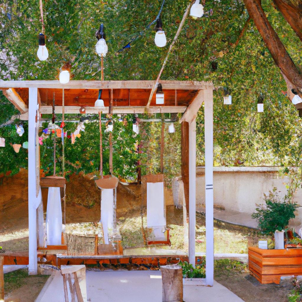 Find a peaceful escape at our garden cafe with a charming wooden swing and magical hanging lanterns.