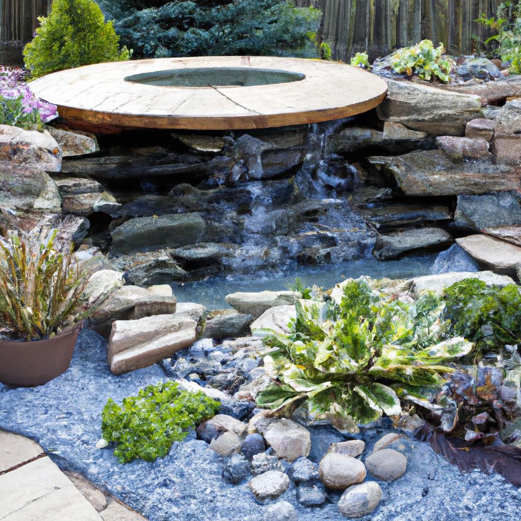 A tranquil oasis with the soothing sound of running water