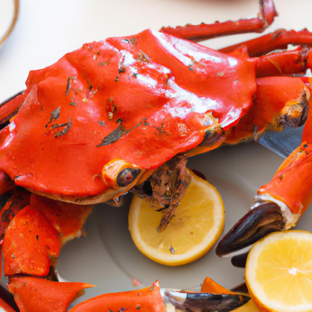Savor the delicious flavors of this Christmas red crab seasoned with garlic and lemon