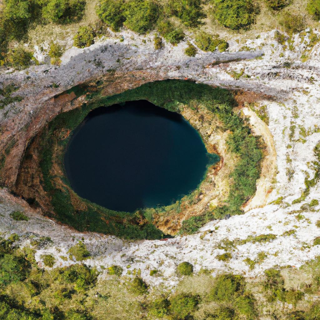 The Croatian Eye of the Earth is known for its distinct geological features, which are visible up close.