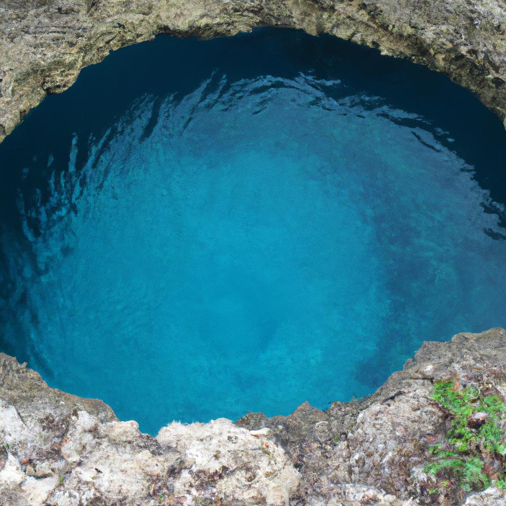 The Caribbean Blue Hole is a fascinating example of a geological formation known as a blue hole