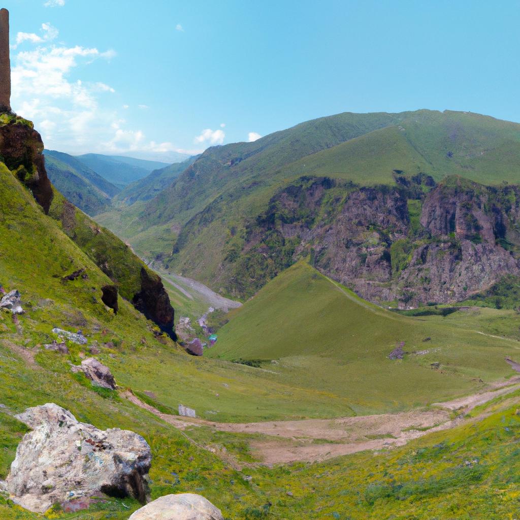 The Georgia Pillar stands tall as a symbol of the state's identity amidst its beautiful surroundings.