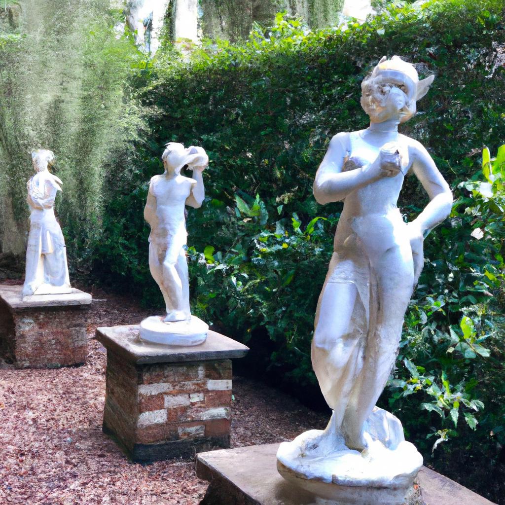 These Georgian statues blend seamlessly with the natural beauty of the garden setting, creating a peaceful and serene atmosphere.